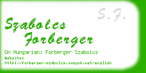 szabolcs forberger business card